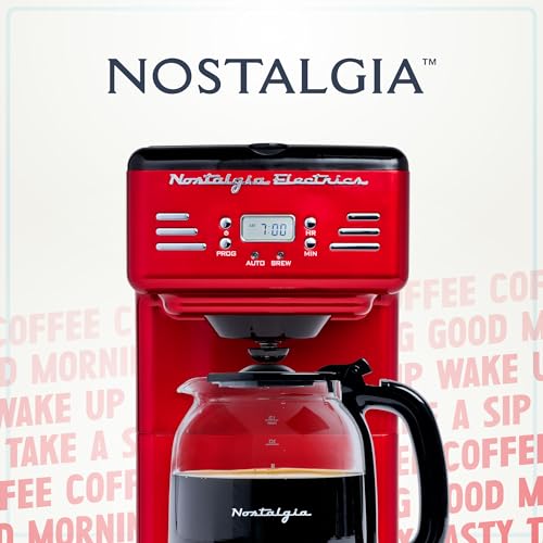 Nostalgia Retro 12-Cup Programmable Coffee Maker with LED Display, Aqua S6557