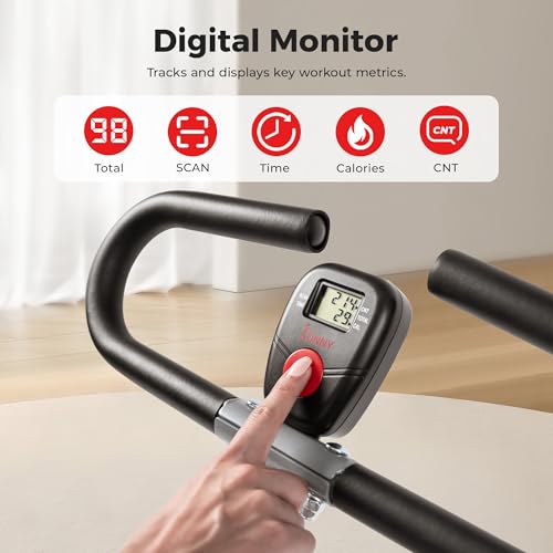 Sunny Health & Fitness Row-N-Ride Squat Assist Trainer, Foldable Home Exercise Machine G85090
