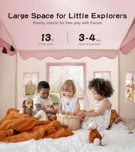 Little Dove Toys Kids Playhouse Tent with Mat, Star Light, Green K81396