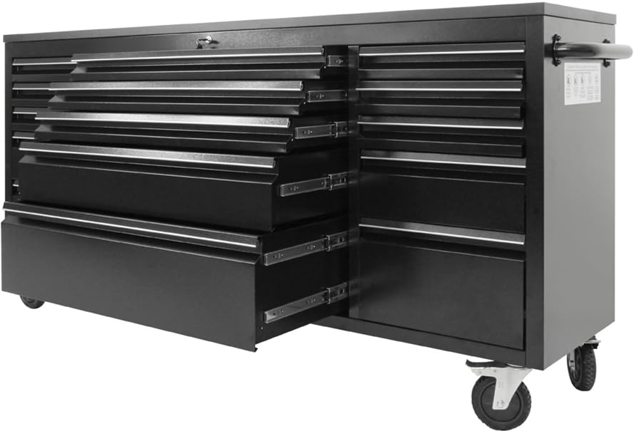 CHETTO C 72 in Rolling Tool Chest with Drawers, Black S79484
