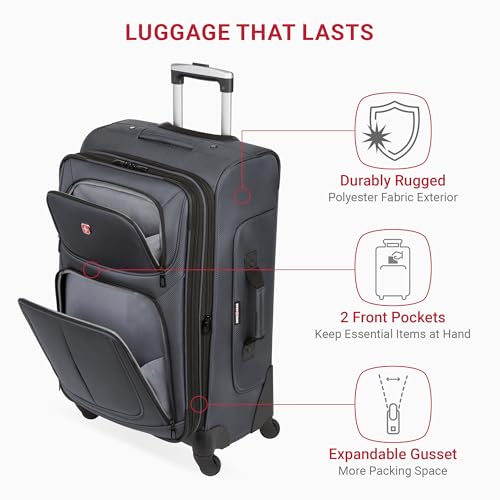 SwissGear Sion Softside Expandable Luggage, Black, 29-Inch C81483