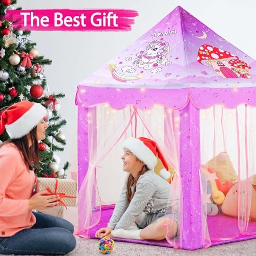 Monobeach Princess Tent Girls Large Playhouse with Star Lights L847553