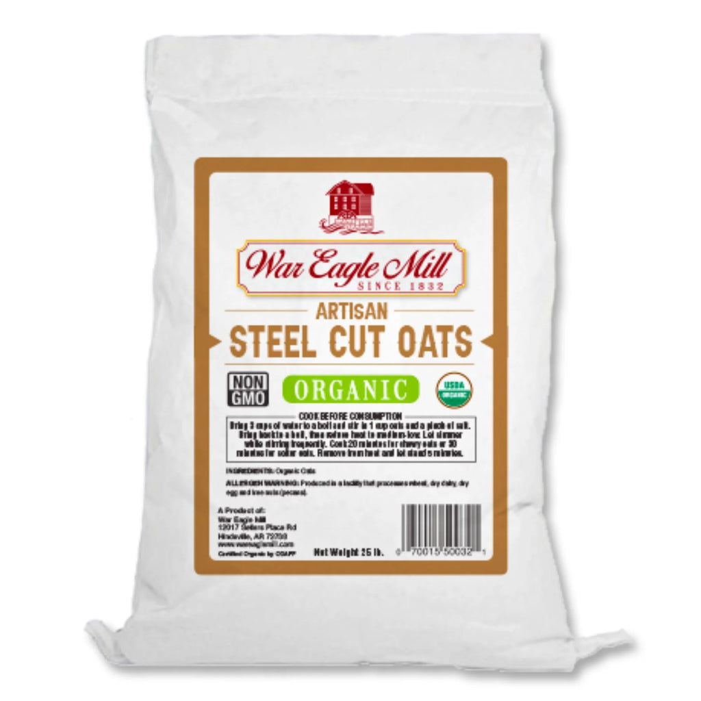 War Eagle Mill Steel Cut Oats, Organic, Non-GMO, 25 lb. Bag L27662