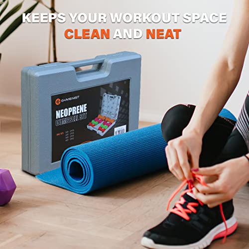 Gymenist Dumbbell Set with Hard Plastic Case, 3 Pairs F6725