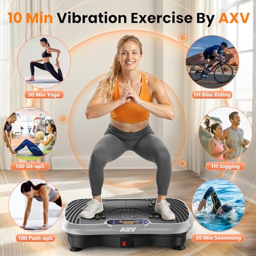 AXV Vibration Plate Fitness Platform Exercise Machine for Full Body Workout Q37919