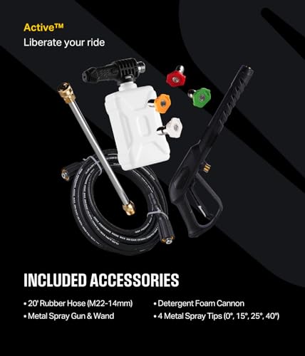 ACTIVE 2.0 Electric Pressure Washer 1800 PSI, Compact Power Washer for Car and Home I684