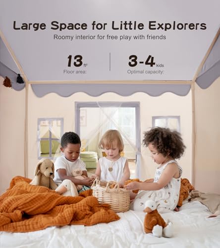 Little Dove Toys Kids Playhouse Tent with Mat, Star Light, Green K81396