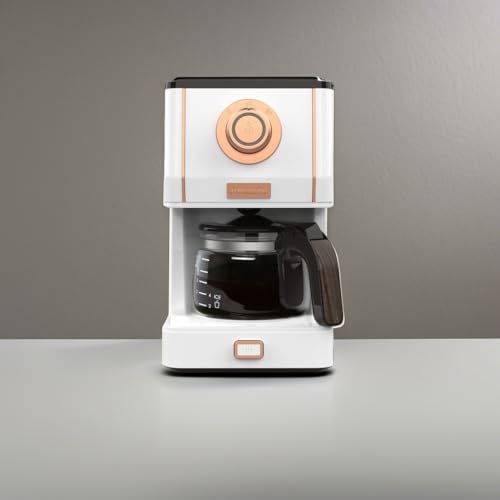 Amaste Drip Coffee Maker, 25 Oz Glass Pot, Retro Style with Reusable Filter Y974