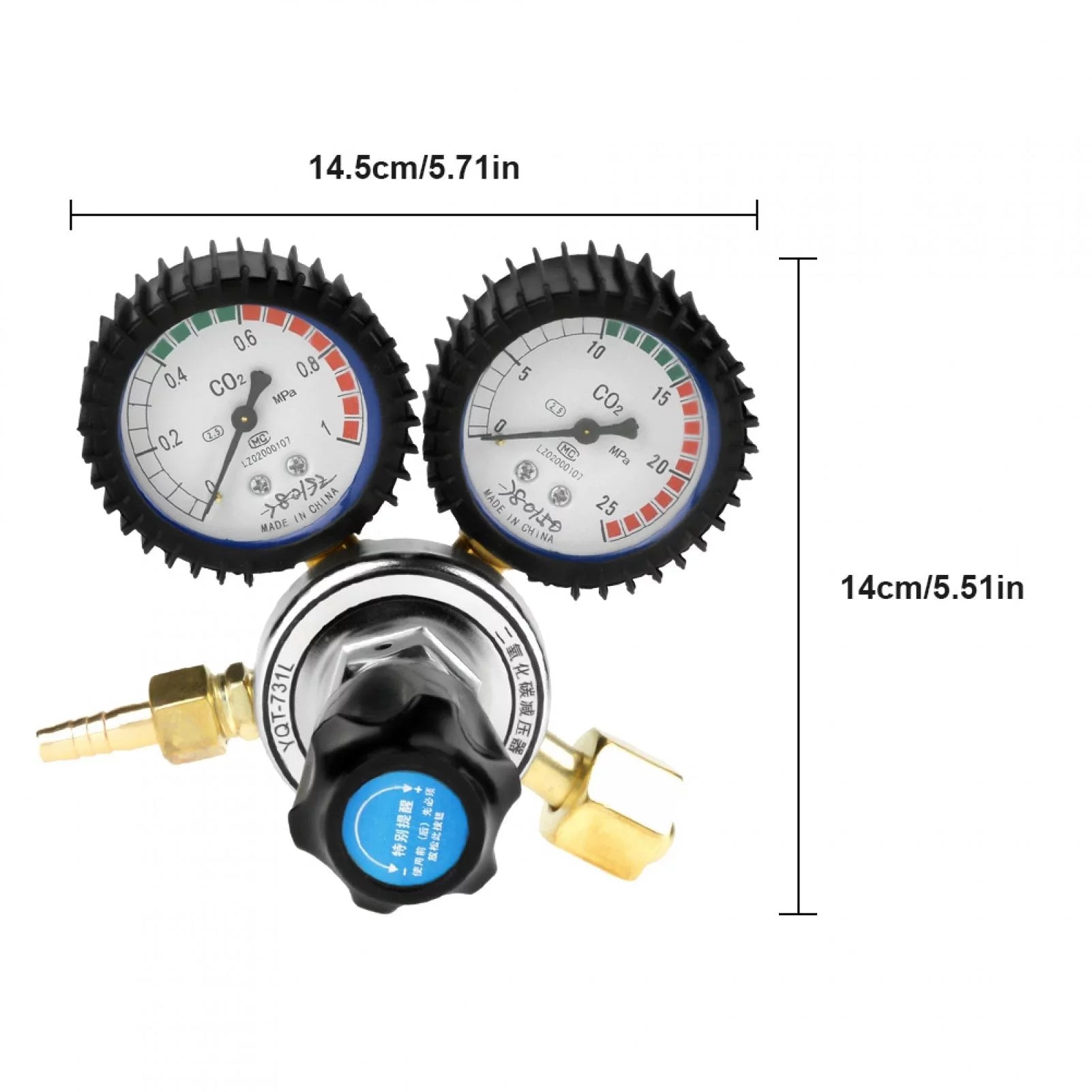 CO2 Gas Pressure Regulator Brass for MIG TIG Welding P37303