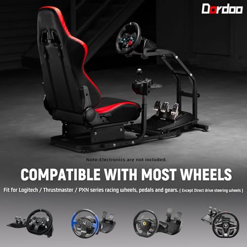 Dardoo G29 Adjustable Gaming Sim Cockpit with Red Seat U47373