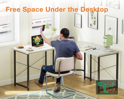 Casaottima L Shaped Gaming Desk Corner Desk for Home Office, 51 Inch, Black M173778