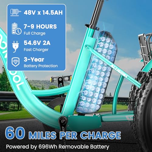 MOONCOOL Electric Tricycle for Adults 350W 36V Removable Battery 7 Speeds P222040