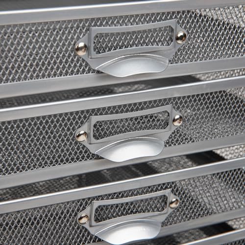 Mind Reader 10-Drawer Metal Mesh Desk Organizer, Silver N923041