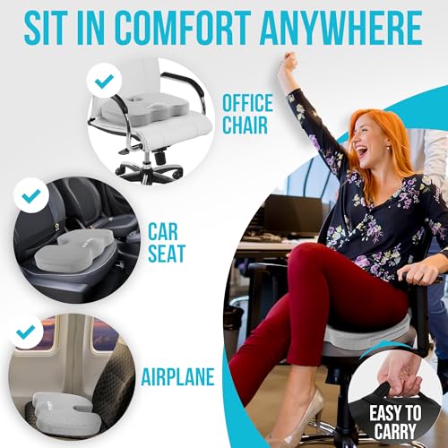 FORTEM Office Chair Cushion and Back Support, Memory Foam Lumbar Pillow, Non Slip, XL V440
