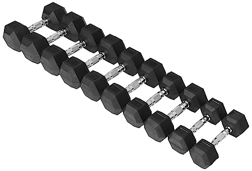 Rubber Coated Hex Dumbbell Weight Set R443