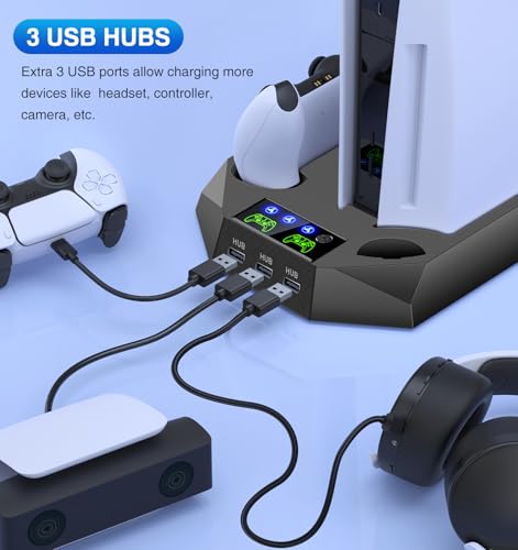 PS5 Slim/Pro Cooling Station with Controller Charger, White M8682