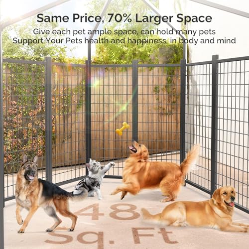 SINO LUBAN Outdoor Dog Kennel with Doggy Door, Heavy Duty Large Dog Pen E5768