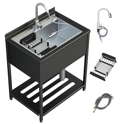 Stainless Steel Utility Sink with Faucet and Drain Kit I168