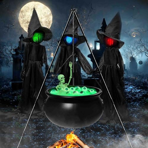 Halloween Witch Cauldron with Tripod Outdoor Yard Decor L667