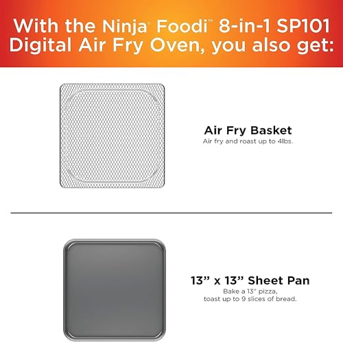 Ninja Digital Air Fry Countertop Oven, 8-in-1, XL Capacity, Silver, SP101 G9880