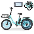 MOONCOOL Electric Trike for Adults, 20" Folding 3-Wheel Ebike, 500W Motor, Removable Battery W50658