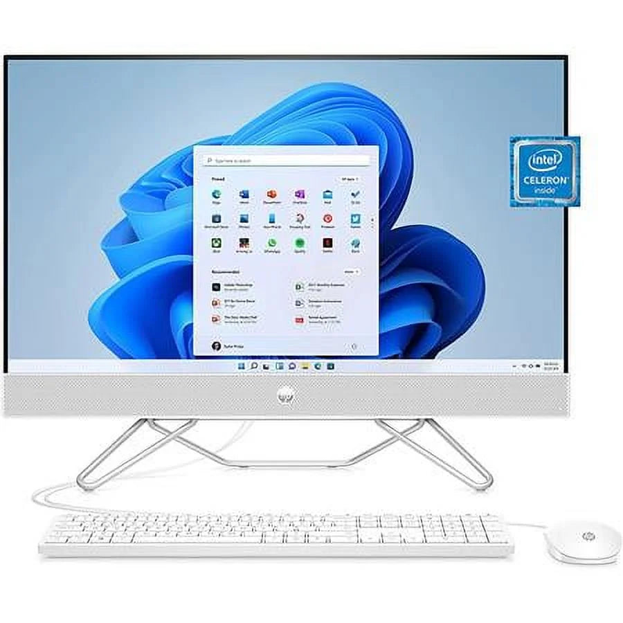 HP 24-cb0110 24" All-in-One Computer, Intel Celeron, 4GB RAM, 256GB SSD, Windows 11 Home, Snow White E17495