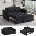 Sleeper Chair Pull Out Chair Beds Sofa Bed Convertible Chair into Bed with USB Ports & Cupholders Adjustable Backrest Sofabed for Living Room, Bedroom, Office, Apartment,Black