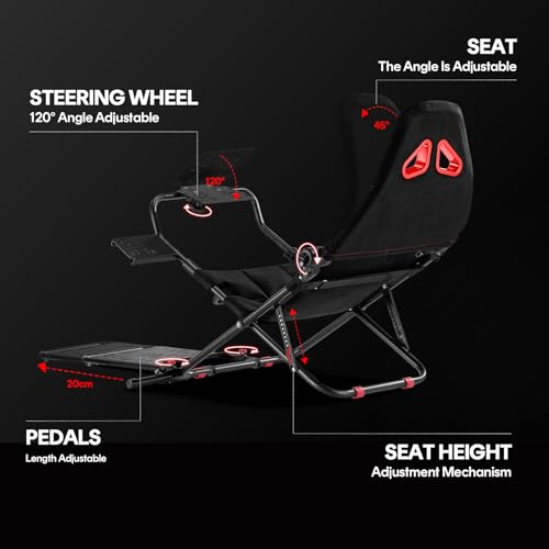 RACGTING Foldable Racing Simulator Cockpit for G920 G29 G923, Thrustmaster, Xbox PS5 PS4 PC F455906