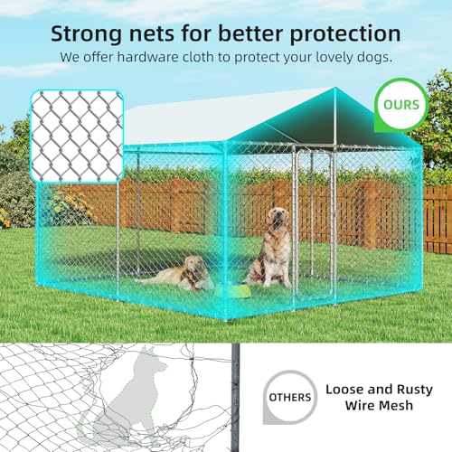 Outdoor Dog Kennel Heavy Duty with Waterproof Cover and Lock Q463