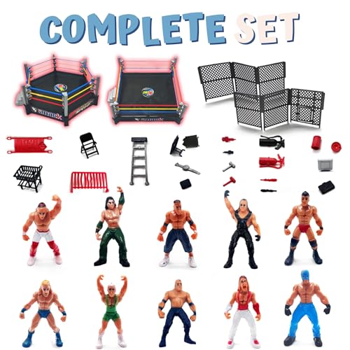 ToyVelt Ring Playset with 32-Piece Wrestling Action Figures for Boys 8-12 P775429