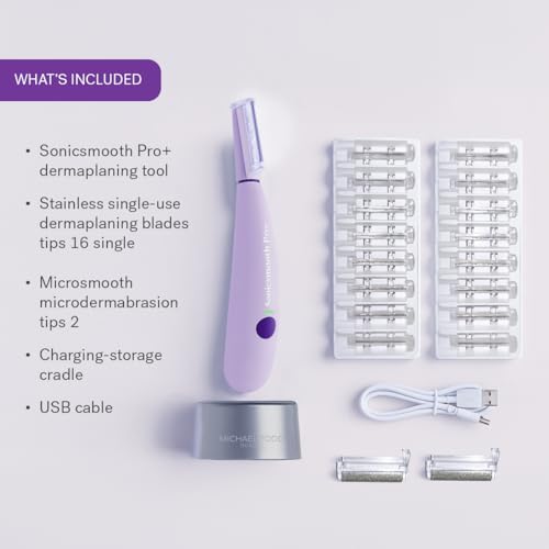 Michael Todd Beauty Sonicsmooth Pro+ Dermaplane Razor for Women with LED Light Q15895
