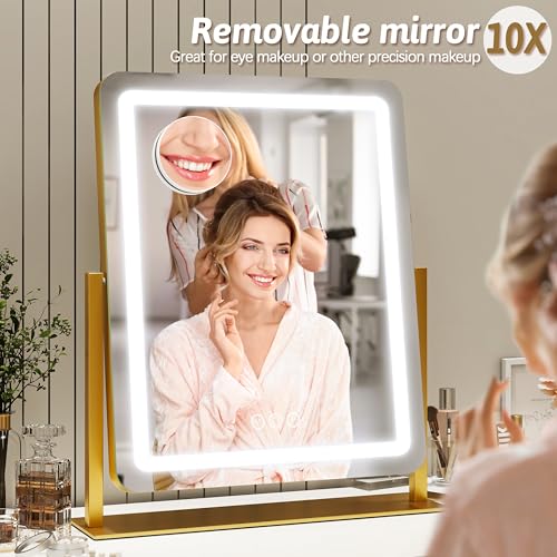 Vanity Mirror with Lights, 12.6"×15" LED Makeup Mirror, Touch Control Dimmable D52089
