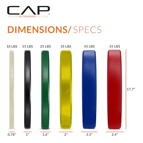 CAP Barbell 2-Inch Olympic Bumper Plate Weight Set O371151
