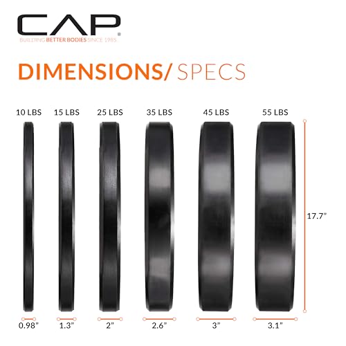 CAP Barbell 2-Inch Olympic Bumper Plate Weight Set O371151