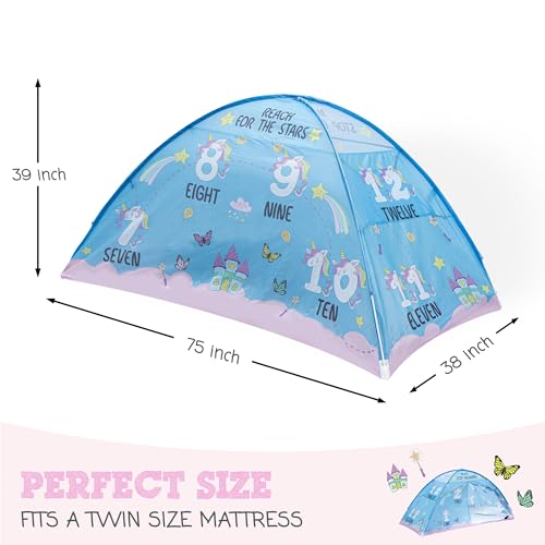 Pink Unicorn Kids Bed Tent Twin Size for Girls and Boys O622461