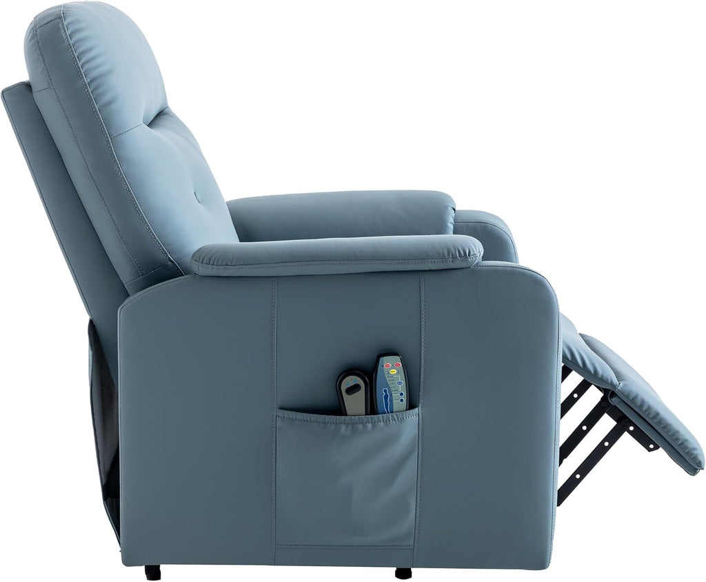 Power Lift Recliner Chair with Adjustable Heated Massage for Elderly, F-Blue R8992
