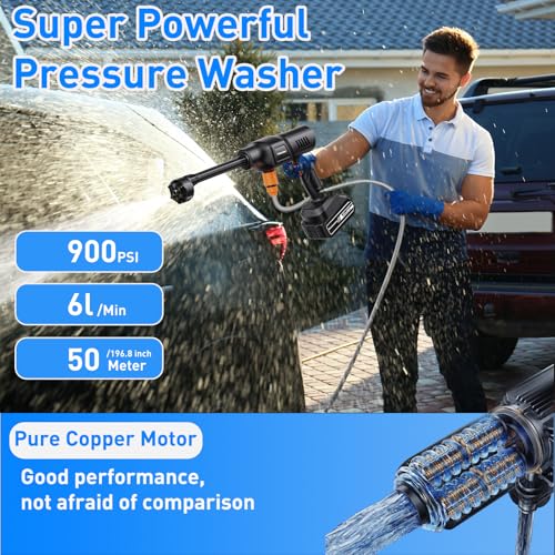 Portable Pressure Washer 900PSI Cordless with 2 Batteries K905908