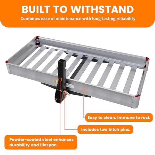 MaxxHaul 50149 500-lb Folding Aluminum Hitch Cargo Carrier Rack Q960635