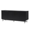 Walker Edison Reema Fluted 4-Door Kitchen Sideboard Buffet Console, 69 Inch, Coastal Oak