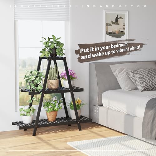Bamboo 3 Tier Plant Stand Indoor Outdoor G488