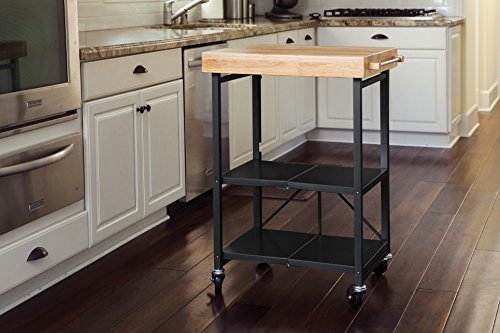 Origami Folding Kitchen Cart on Wheels, 3-Tier Rolling Cart Z2164
