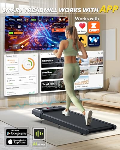 Walking Pad Treadmill with Incline, 300lb Capacity, Under Desk for Home Office J515