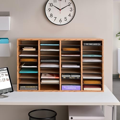 Safco Wooden Paper and Mail Organizer, Adjustable Shelves, Stackable B285
