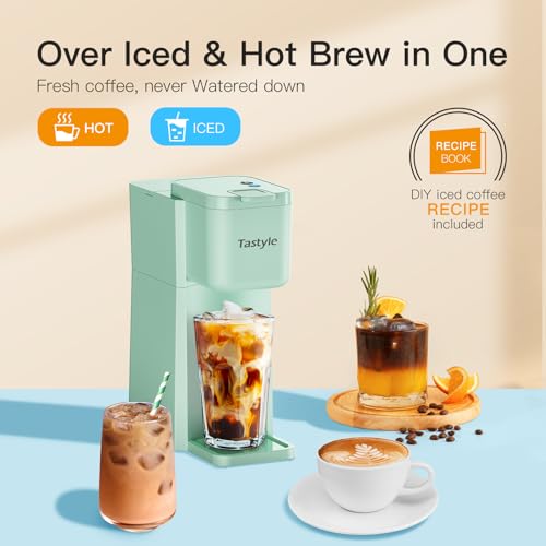Mini Hot and Iced Coffee Maker Single Serve for K Cup and Ground, Classic Black O715039