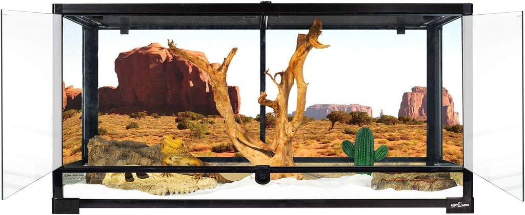REPTIZOO 50 Gallon Glass Reptile Terrarium Tank, Double Hinge Door with Screen Ventilation K333