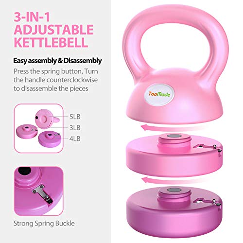 TopMade Adjustable Cast Iron Kettlebell Set for Home Gym Workout C247925