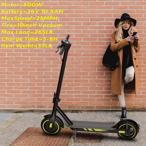Electric Scooter for Adults, 500W Motor, 10" Vacuum Tires, Foldable E91738