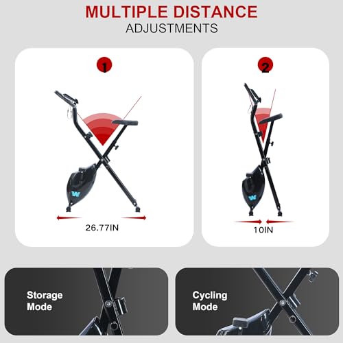 BARWING Foldable Exercise Bike for Home Workout, 350LB Capacity Z9564