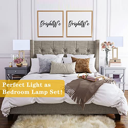 22" Touch Control Table Lamps with USB Ports, Dimmable, Gold & White V1178