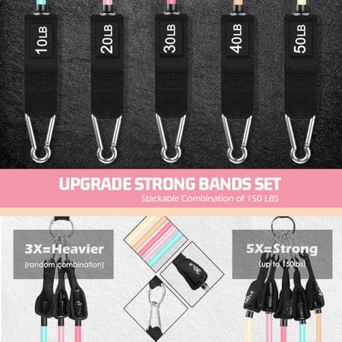 VEICK Resistance Bands with Handles for Home Workout O75059